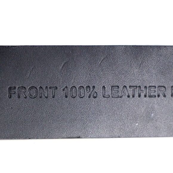 Chico's BLACK GENUINE LEATHER 1.25"Wd HOOK BUCKLE ADJUSTABLE SIZE BELT M/L (F83 - Picture 8 of 16